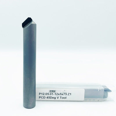 Composite Folding Cutter - 45° PCD V-Groove Router 12x5/75mm S12mm z=1 ...